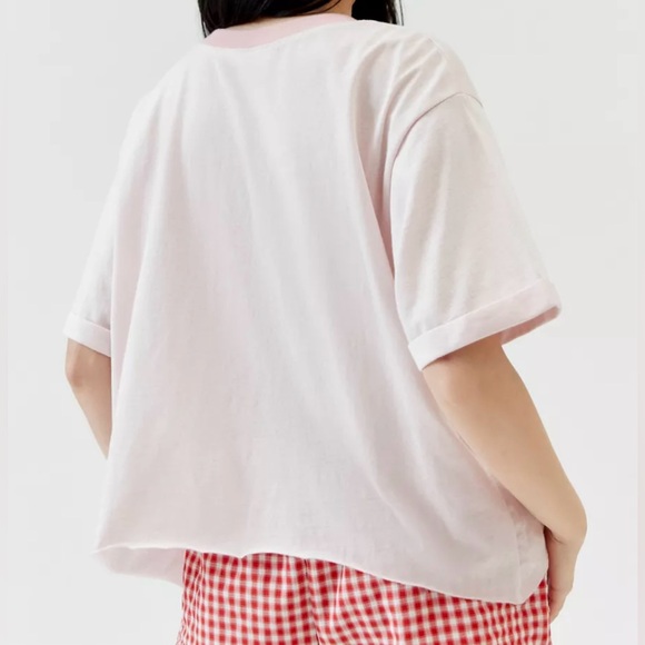 Project Social T Flowers Pink Ringer Tee Size XS - Picture 2 of 3